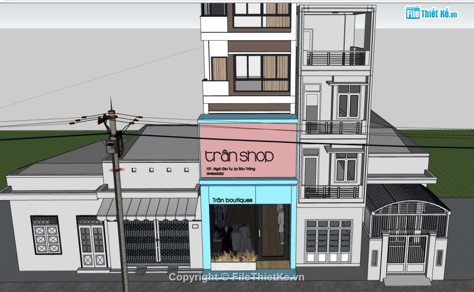 Sketchup shop quần áo,Sketchup shop thời trang,Model su shop thời trang,File su shop thời trang 3.5m