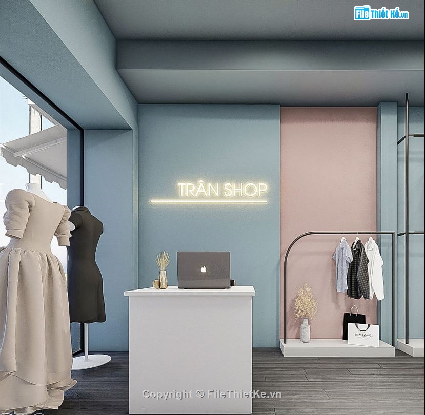 Sketchup shop quần áo,Sketchup shop thời trang,Model su shop thời trang,File su shop thời trang 3.5m