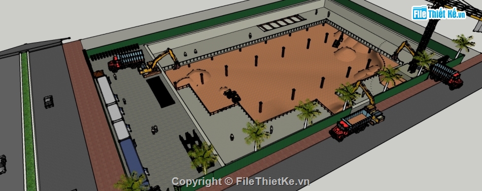 File sketchup biện pháp thi công phần ngầm,sketchup biện pháp thi công,model sketchup biện pháp thi công,File sketchup biện pháp thi công,thi công phần ngầm tòa Sunshine center