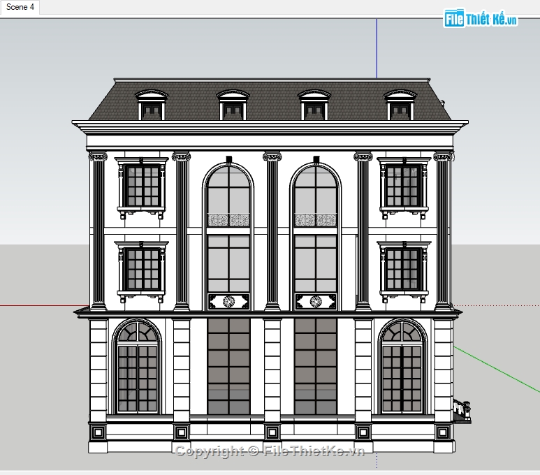 File SU biệt thự,biệt thự SU,biệt thự  3 tầng,SU biệt thự 3 tầng,File Sketchup biệt thự 3 tầng