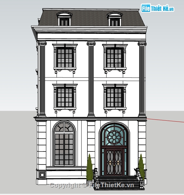 File SU biệt thự,biệt thự SU,biệt thự  3 tầng,SU biệt thự 3 tầng,File Sketchup biệt thự 3 tầng