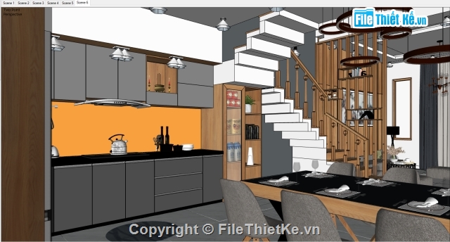 File sketchup nội thất,file sketchup phòng khách,Su phòng Bếp