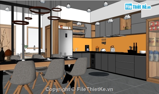 File sketchup nội thất,file sketchup phòng khách,Su phòng Bếp