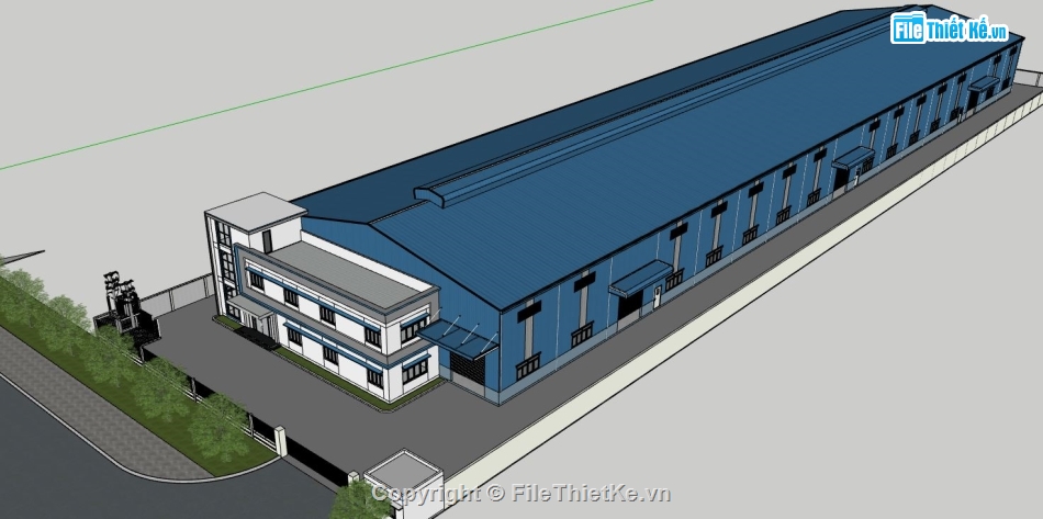 thiết kế nhà xưởng,bản vẽ nhà xưởng,mẫu nhà xưởng,nhà xưởng sketchup