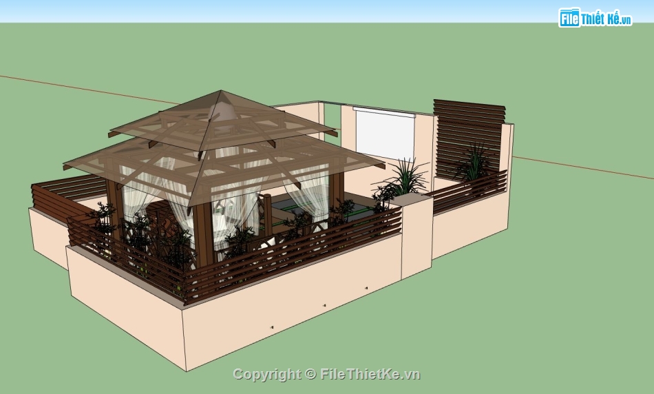 thiết kế chòi nghỉ,File sketchup chòi nghỉ,mẫu chòi nghỉ su