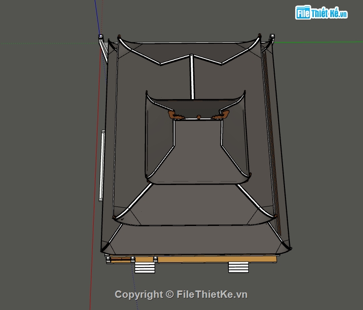 đình chùa thiết kế 3d su,dựng đình chùa file sketchup,mẫu thiết kế 3D đình chùa