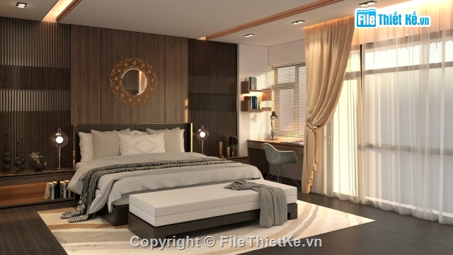 nội thất phòng ngủ,thiết kế phòng ngủ đẹp,phòng ngủ sang trọng,file sketchup phòng ngủ