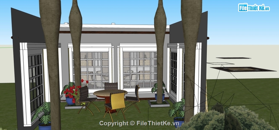 thiết kế phòng ăn,File sketchup phòng ăn,file sketchup phòng ăn cực đẹp,model su phòng ăn