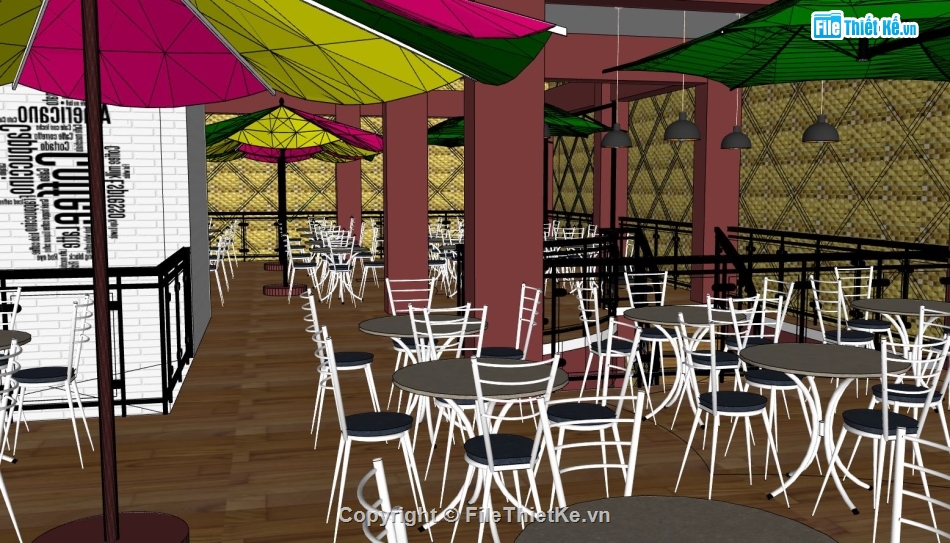 sketchup thiết kế quán cafe,thiết kế quán karaoke,model sketchup quán cafe,quán karaoke đẹp