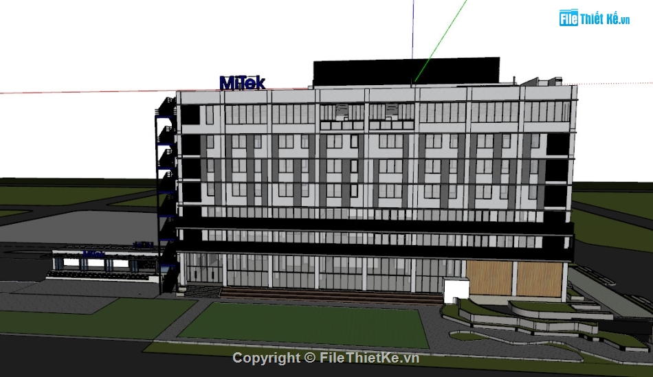 Sketchup,kiến trúc văn phòng,văn phòng,tầng hầm,kiến trúc 2 tầng,kiến trúc nhà 2 tầng