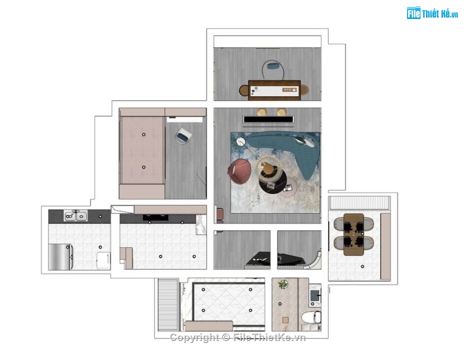 sketchup nội thất,File sketchup nội thất,bố trí nội thất,nội thất SU