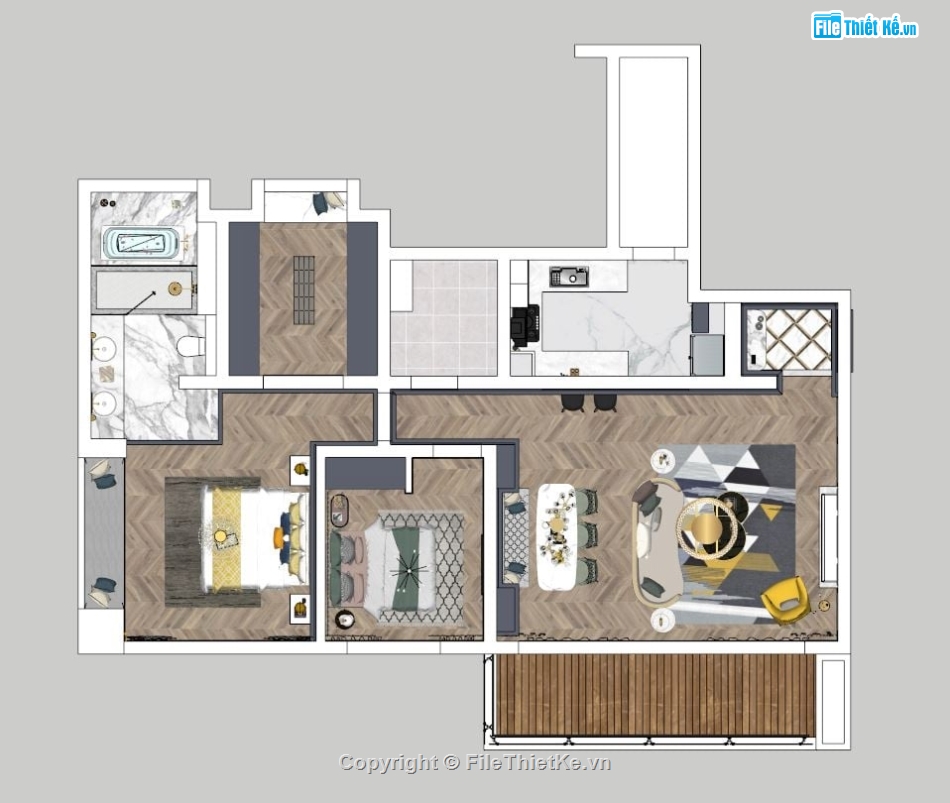 sketchup nội thất,File sketchup nội thất,bố trí nội thất,nội thất SU