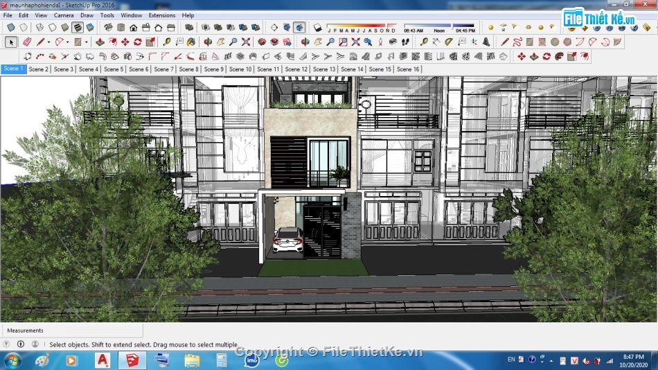 nhà phố hiện đại 2 tầng 5x20m,sketchup dựng mẫu nhà phố 2 tầng,Thiết kế nội thất nhà phố 2 tầng,Nội thất nhà phố 2 tầng