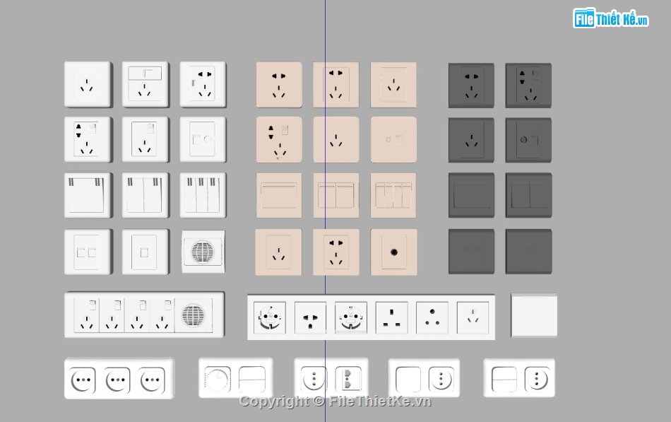 tổng hợp mẫu ổ điện,ổ điện sketchup,mẫu ổ điện su