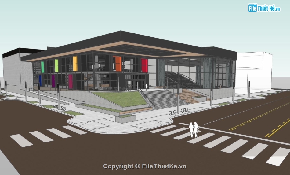 trung tâm thương mại,File sketchup trung tâm thương mại,trung tâm thương mại 3d