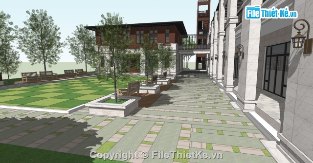 Sketchup,trường tiểu học,trường học