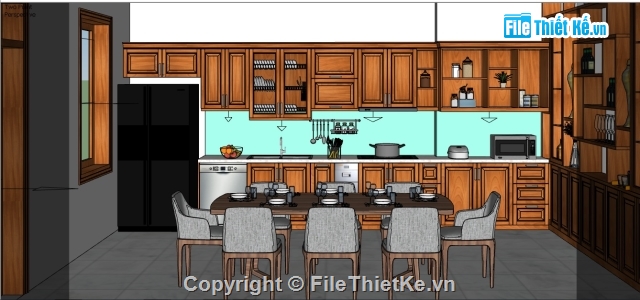 File sketchup tủ bếp,File sketchup tủ bếp cực đẹp,sketchup tủ bếp,tủ bếp,sketchup nội thất phòng bếp,thiết ké phòng ăn sketchup