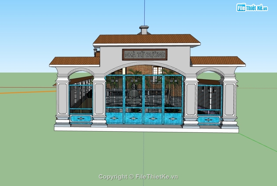 nhà từ đường,Su từ đường,sketchup từ đường,từ đường