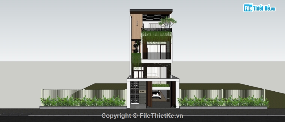 nhà phố 4 tầng,model su nhà phố 4 tầng,file sketchup nhà phố 4 tầng,nhà phố 4 tầng file cad,file cad nhà phố 4 tầng