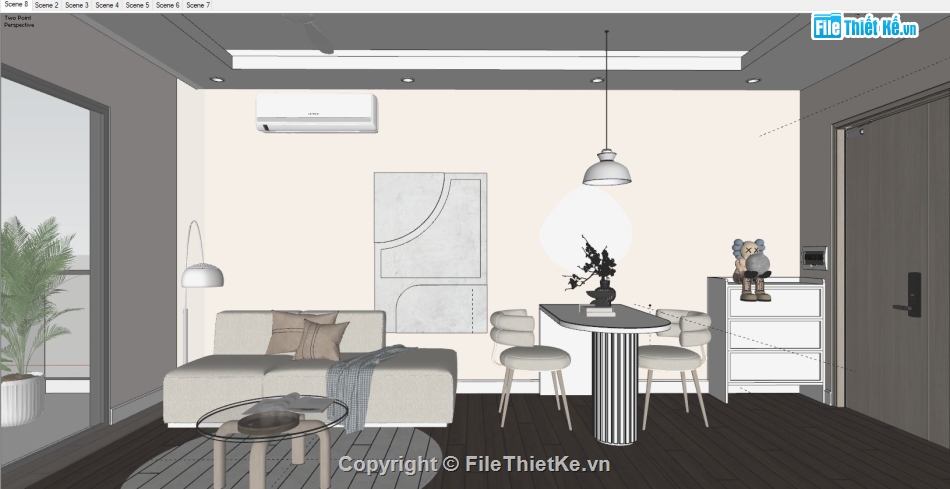 nội thất phòng khách,phòng khách hiện đại,su khách bếp,file sketchup khách bếp