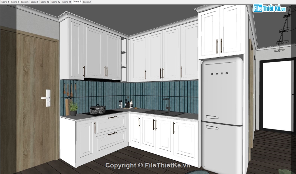 File su nội thất chung cư,File nội thất chung cư,Sketchup nội thất chung cư,Nội thất chung cư,SU phối các phòng chung cư