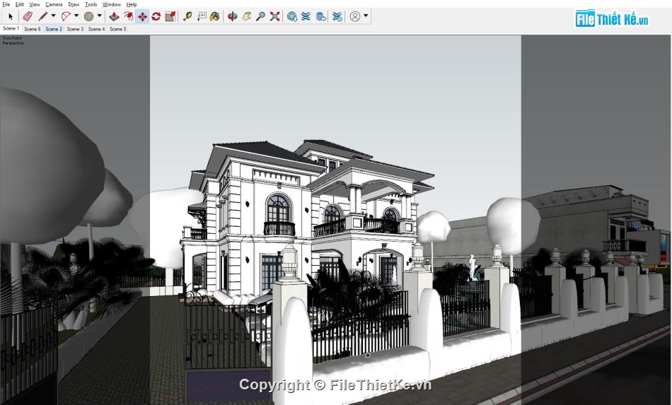 mẫu biệt thự 2 tầng sketchup,biệt thự 2 tầng sketchup,thiết kế biệt thự 2 tầng sketchup,sketchup biệt thự 2 tầng