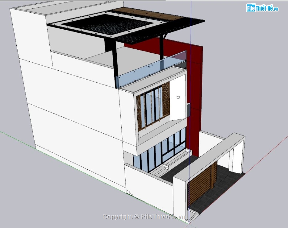 Nhà phố 2 tầng,file nhà phố sketchup,nhà phố sketchup 2 tầng,nhà phố sketchup