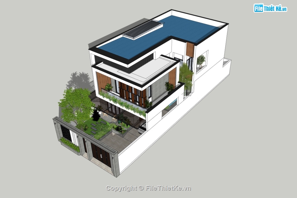 file sketchup nhà phố 2 tầng,Model Nhà phố 2 tầng,file su nhà phố,Nhà phố sketchup