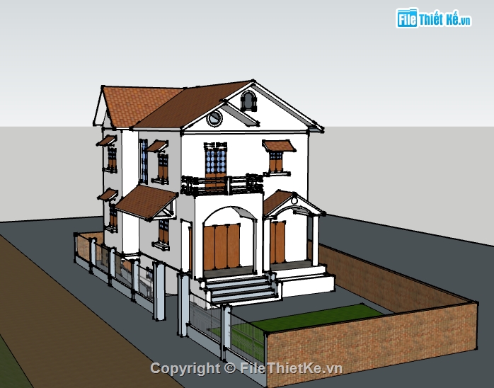 biệt thự 2 tầng,Su biệt thự 2 tầng,File su biệt thự 2 tầng,File sketchup biệt thự 2 tầng,Sketchup biệt thự 2 tầng