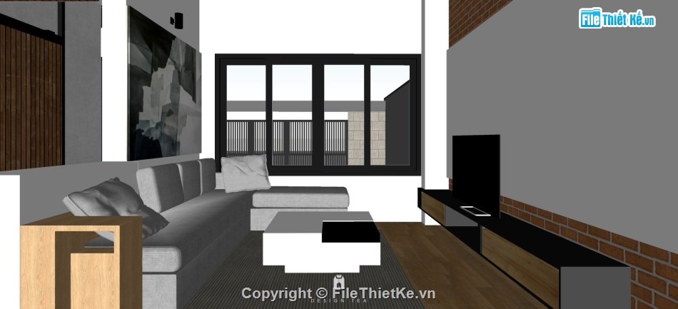 Model sketchup nhà 2 tầng,Model sketchup nhà phố,model sketchup nội thất nhà dân,Model sketchup nội thất