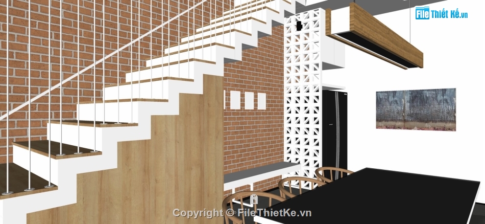 Model sketchup nhà 2 tầng,Model sketchup nhà phố,model sketchup nội thất nhà dân,Model sketchup nội thất