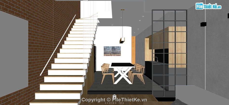 Model sketchup nhà 2 tầng,Model sketchup nhà phố,model sketchup nội thất nhà dân,Model sketchup nội thất