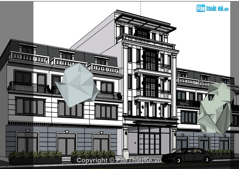 file su nhà 5 tầng,Model su nhà phố,nhà phố 5 tầng,Su nhà phố 5 tầng,sketchup nhà phố 5 tầng