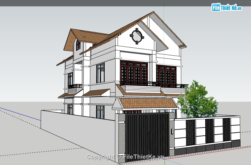 biệt thự 2 tầng,biệt thự mái thái,biệt thự 2 tầng mái thái,biệt thự hiện đại,File su 2017 biệt thự 2 tầng mái thái