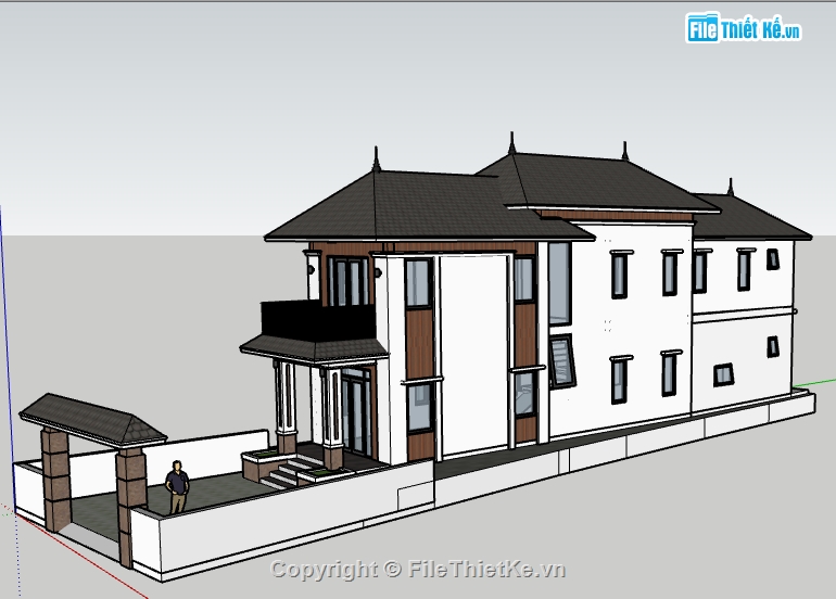 biệt thự 2 tầng,File su biệt thự 2 tầng,Su biệt thự 2 tầng,Model biệt thự 2 tầng,biệt thự 10x25m