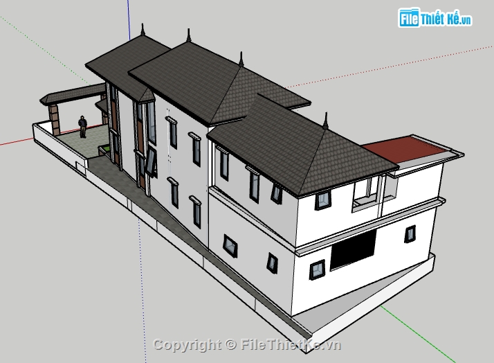 biệt thự 2 tầng,File su biệt thự 2 tầng,Su biệt thự 2 tầng,Model biệt thự 2 tầng,biệt thự 10x25m
