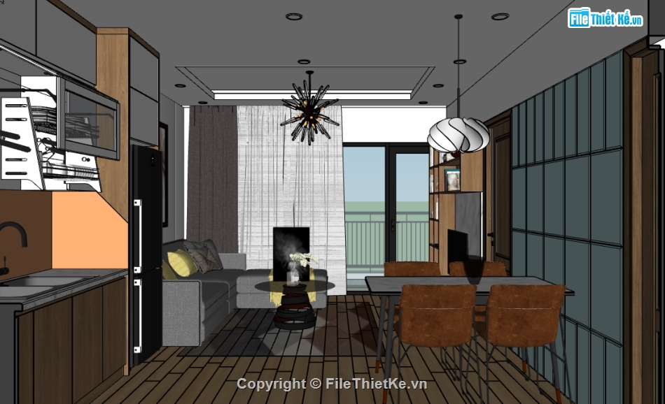 nội thất SU,nội thất phòng khách,SU đồ nội thất,File sketchup nội thất,nội thất phòng khách đẹp,Thiết kế phòng bếp đẹp