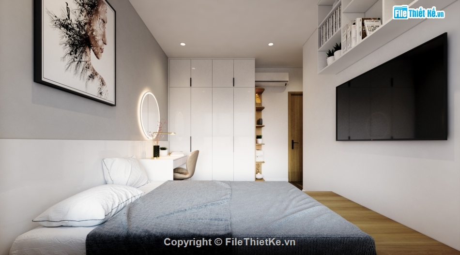 Phòng khách SU,File 3D nội thất căn hộ,sketchup nội thất căn hộ,nội thất căn hộ,Bếp ăn,SU 2019 nội thất căn hộ Phòng khách