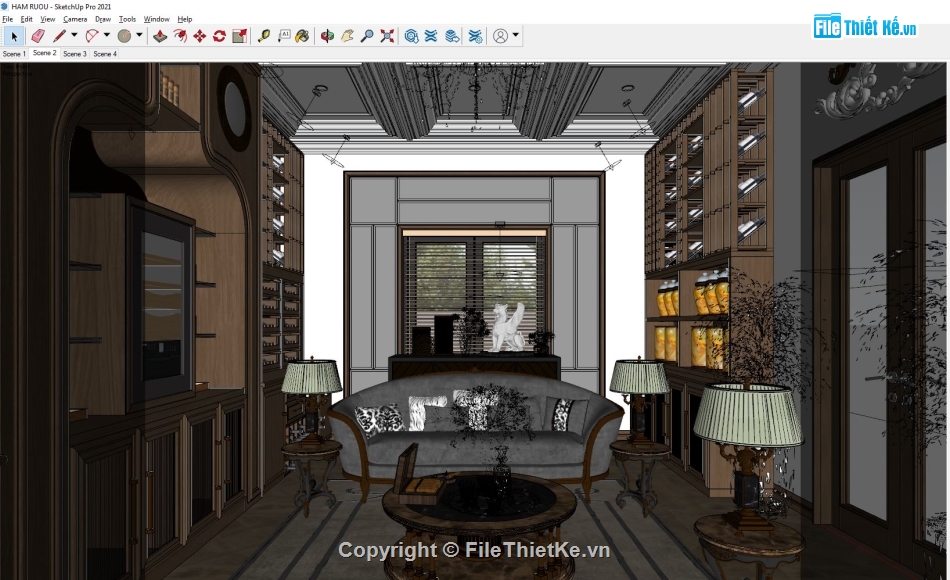 Phòng rượu Model,Sketchup phòng rượu,File su phòng rượu,Su Phòng trưng bày rượu