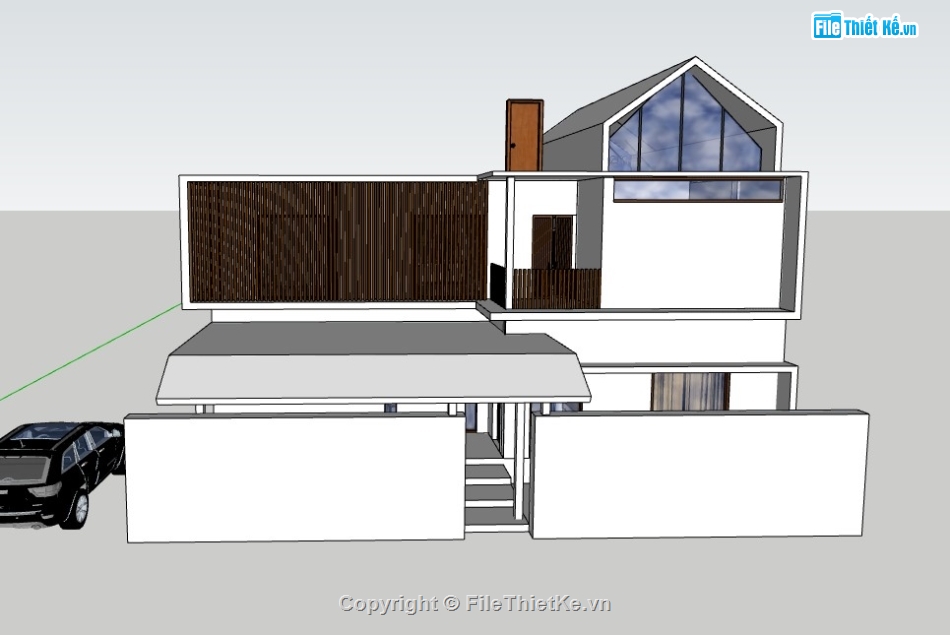 biệt thự 2 tầng,su biệt thự,sketchup biệt thự