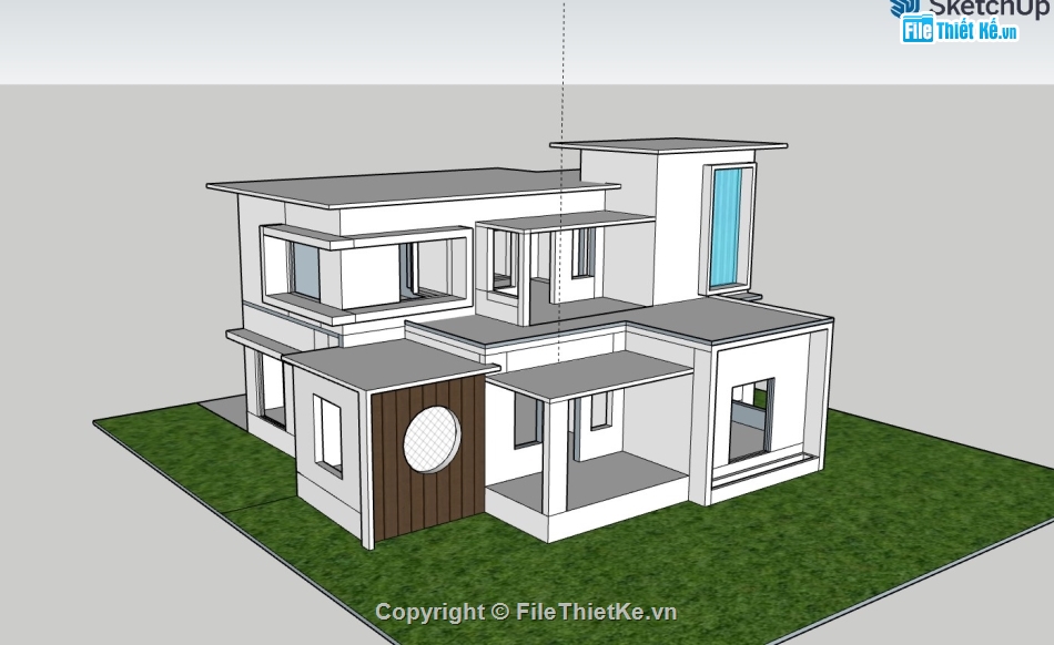 biệt thự 2 tầng,su biệt thự,sketchup biệt thự,su biệt thự 2 tầng