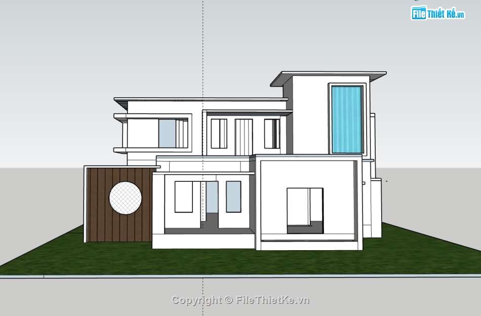 biệt thự 2 tầng,su biệt thự,sketchup biệt thự,su biệt thự 2 tầng