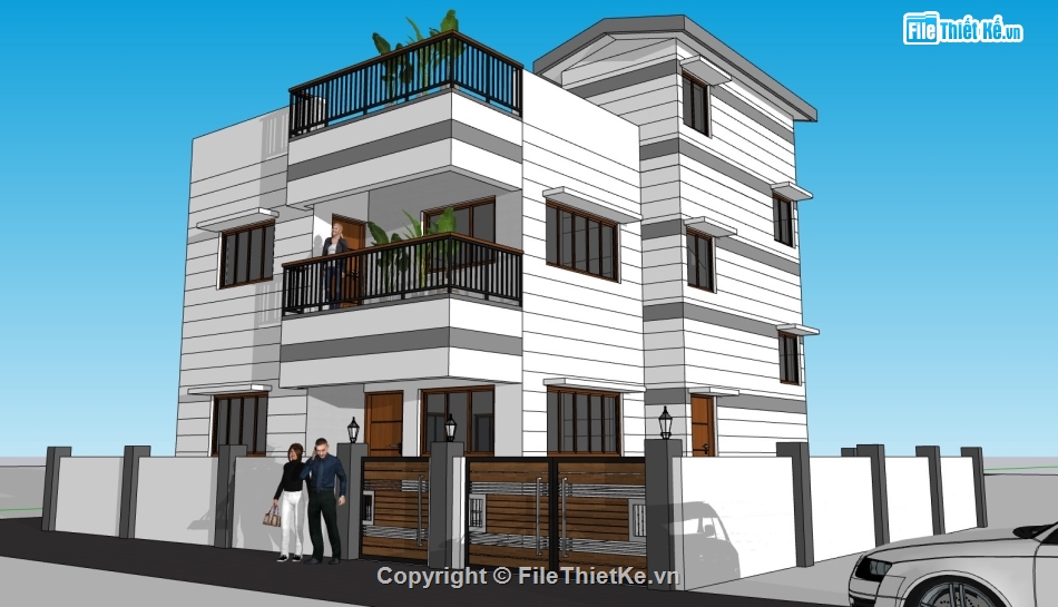 biệt thự 2 tầng,su biệt thự,su biệt thự 2 tầng,sketchup biệt thự,sketchup biệt thự 2 tầng