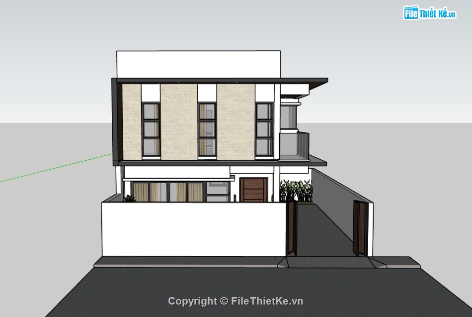 biệt thự 2 tầng,su biệt thự,sketchup biệt thự,su biệt thự 2 tầng