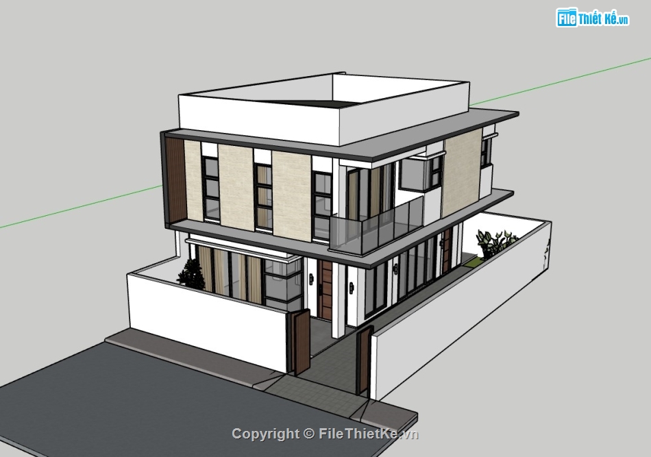 biệt thự 2 tầng,su biệt thự,sketchup biệt thự,su biệt thự 2 tầng