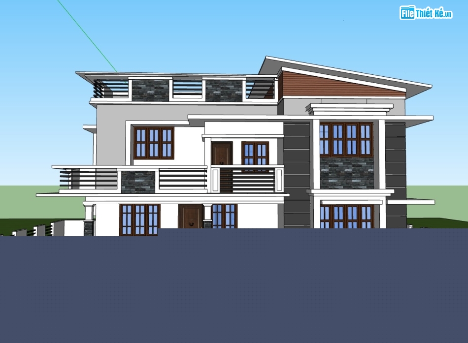 biệt thự 2 tầng,su biệt thự 2 tầng,sketchup biệt thự,su biệt thự,sketchup biệt thự 2 tầng