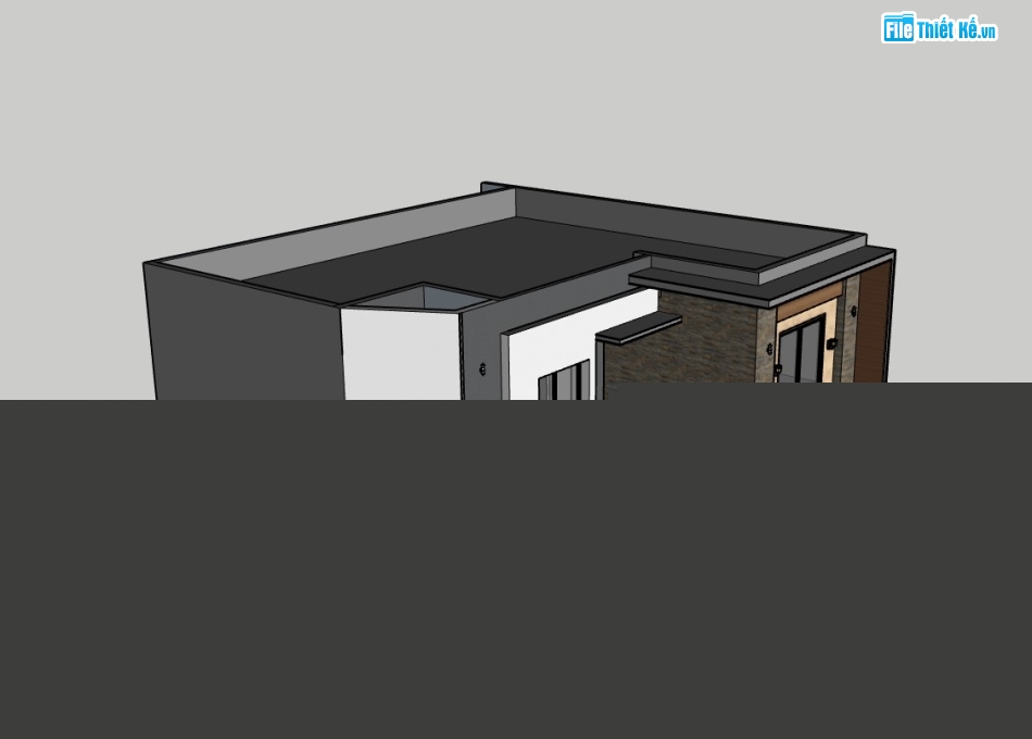 biệt thự 2 tầng,su biệt thự,sketchup biệt thự,su biệt thự 2 tầng