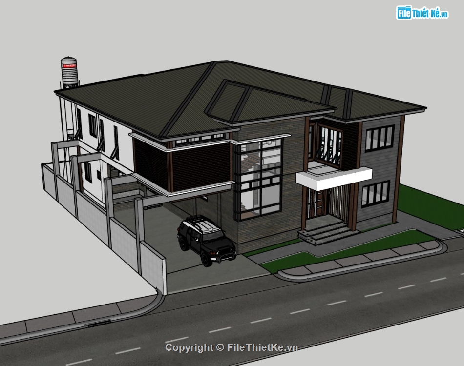 biệt thự 2 tầng,su biệt thự,sketchup biệt thự,su biệt thự 2 tầng,sketchup biệt thự 2 tầng