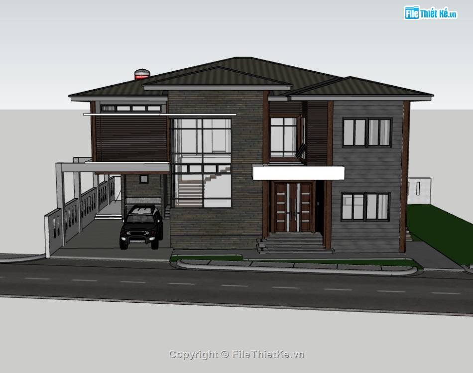 biệt thự 2 tầng,su biệt thự,sketchup biệt thự,su biệt thự 2 tầng,sketchup biệt thự 2 tầng