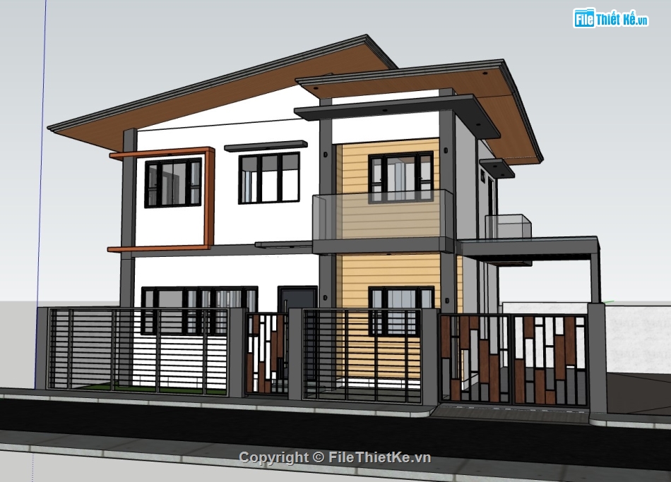 biệt thự 2 tầng,su biệt thự,sketchup biệt thự,su biệt thự 2 tầng